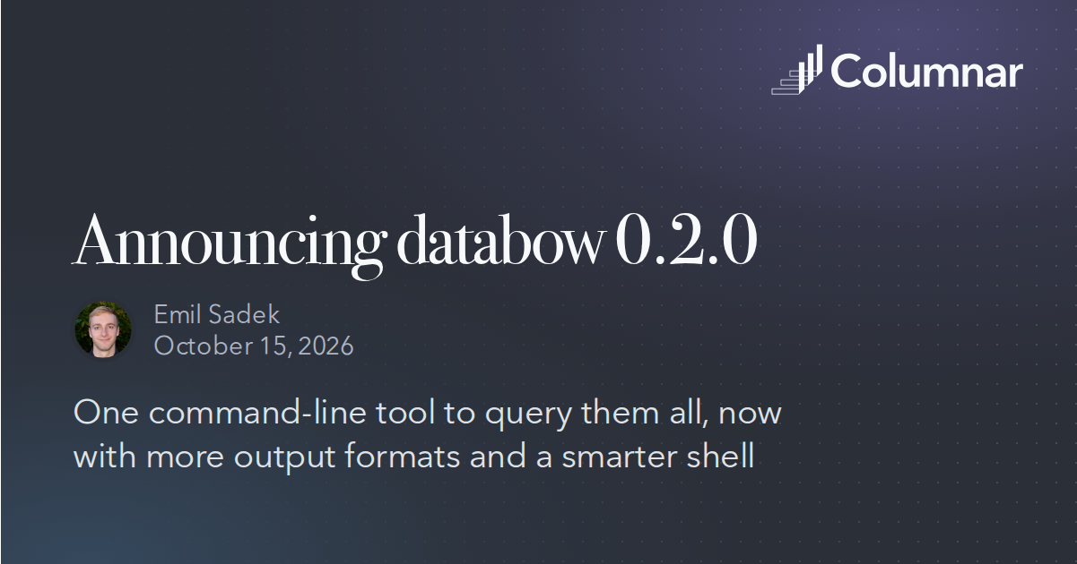 Announcing databow 0.2.0