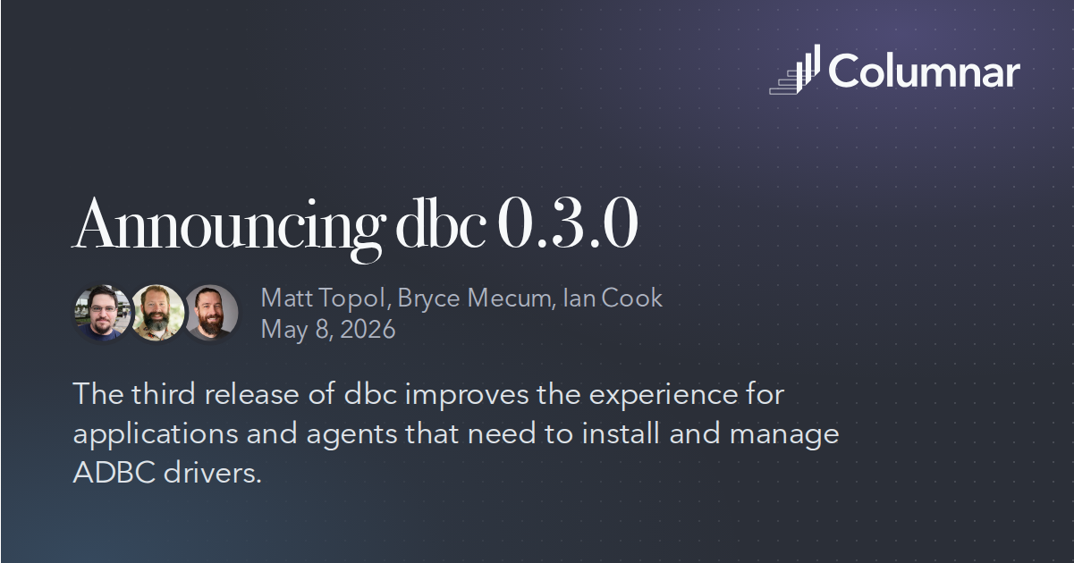 Announcing dbc 0.3.0